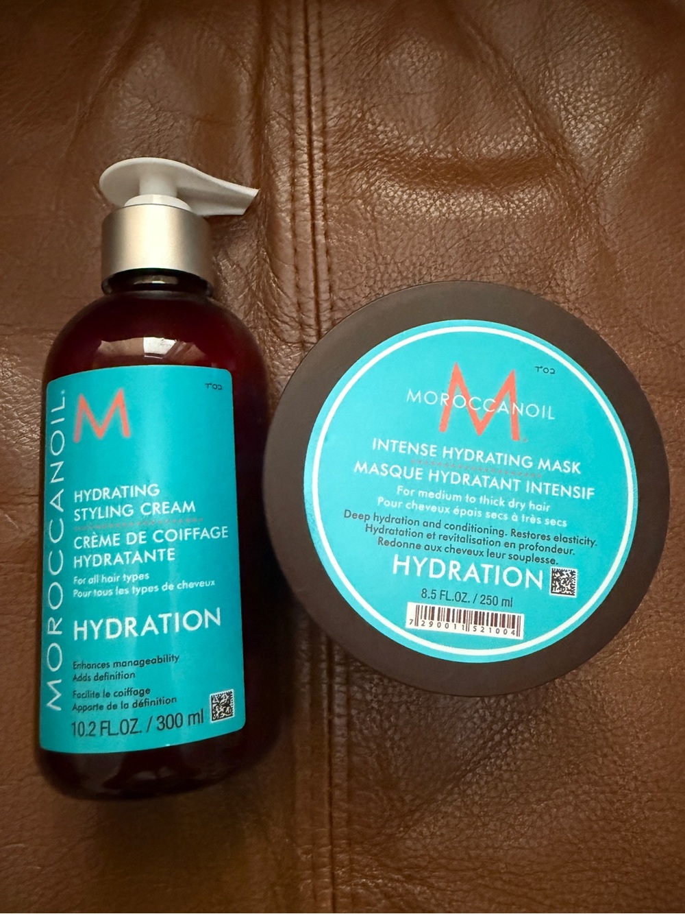 New Moroccanoil Hydrating Styling Cream 10.2oz & Intense Mask 8.5oz Se